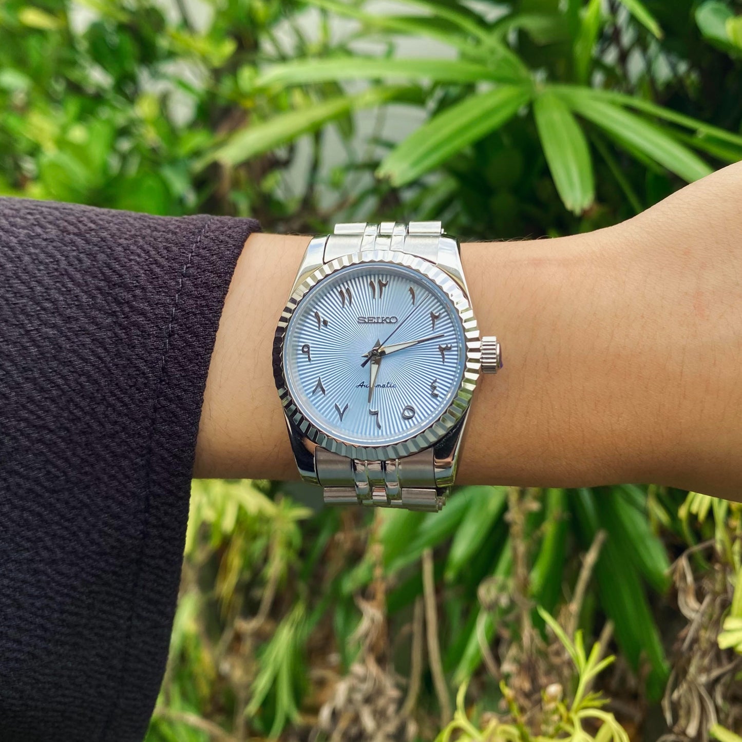 Seiko Mod Blue Sunburst W/ Silver